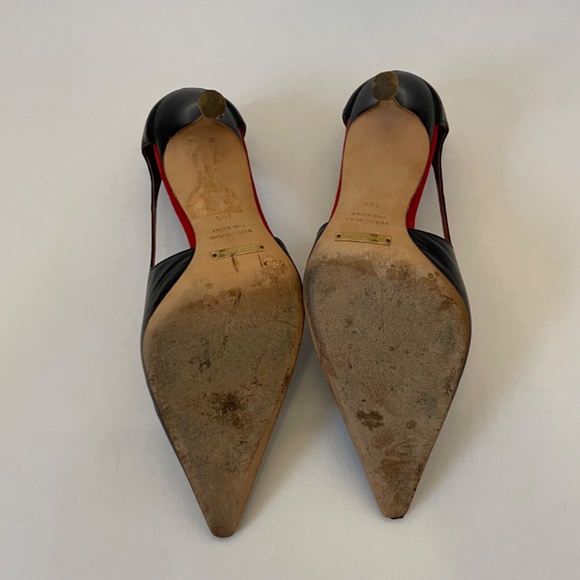 Dolce & Gabbana Black + White Leather Pointed Pumps, Size 36.5 Heels (US 6 ) - Picture 7 of 8